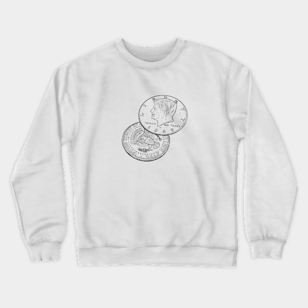 Half Dollars Crewneck Sweatshirt by The Hermit Magic Magazine